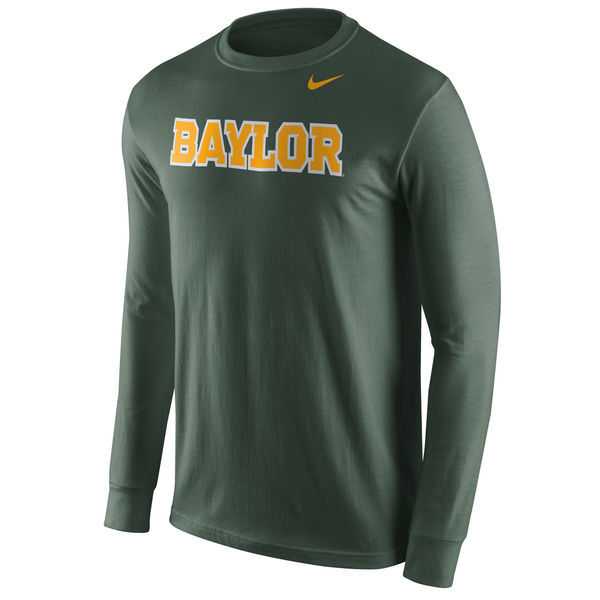 Baylor Bears Nike Wordmark Long Sleeve WEM T-Shirt - Green -,We sell and wholesale Baylor Bears Nike Wordmark Long Sleeve WEM T-Shirt - Green - on line form chian!